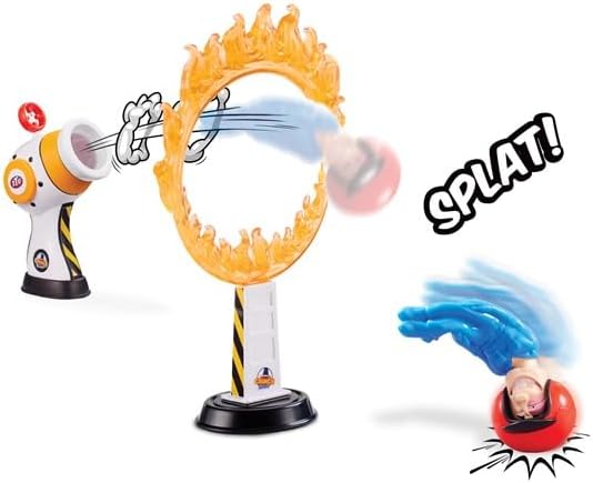 Stuntman Stu Hot Shot Cannon blast Sling shot toy with two rubber figures and ring of fire target Create fun stunts at home Toys
