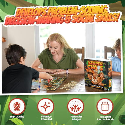 Hour Time Games Keeper Chaos – Un juego de mesa de aventura y estrategia con temática de zoológico para niños, adultos y noche de juegos familiares, regalo de zoológico para prelectores y niños a