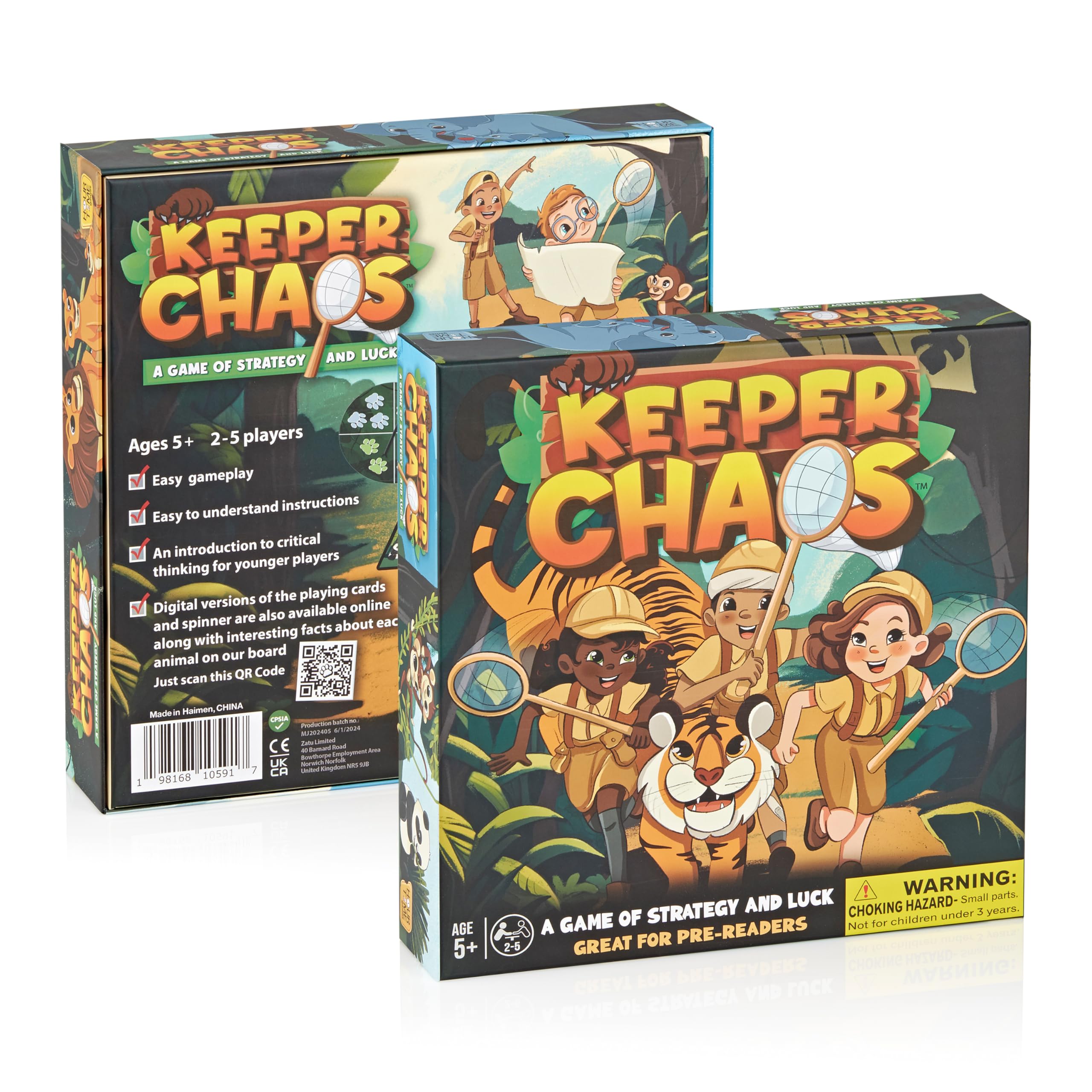 Hour Time Games Keeper Chaos – Un juego de mesa de aventura y estrategia con temática de zoológico para niños, adultos y noche de juegos familiares, regalo de zoológico para prelectores y niños a