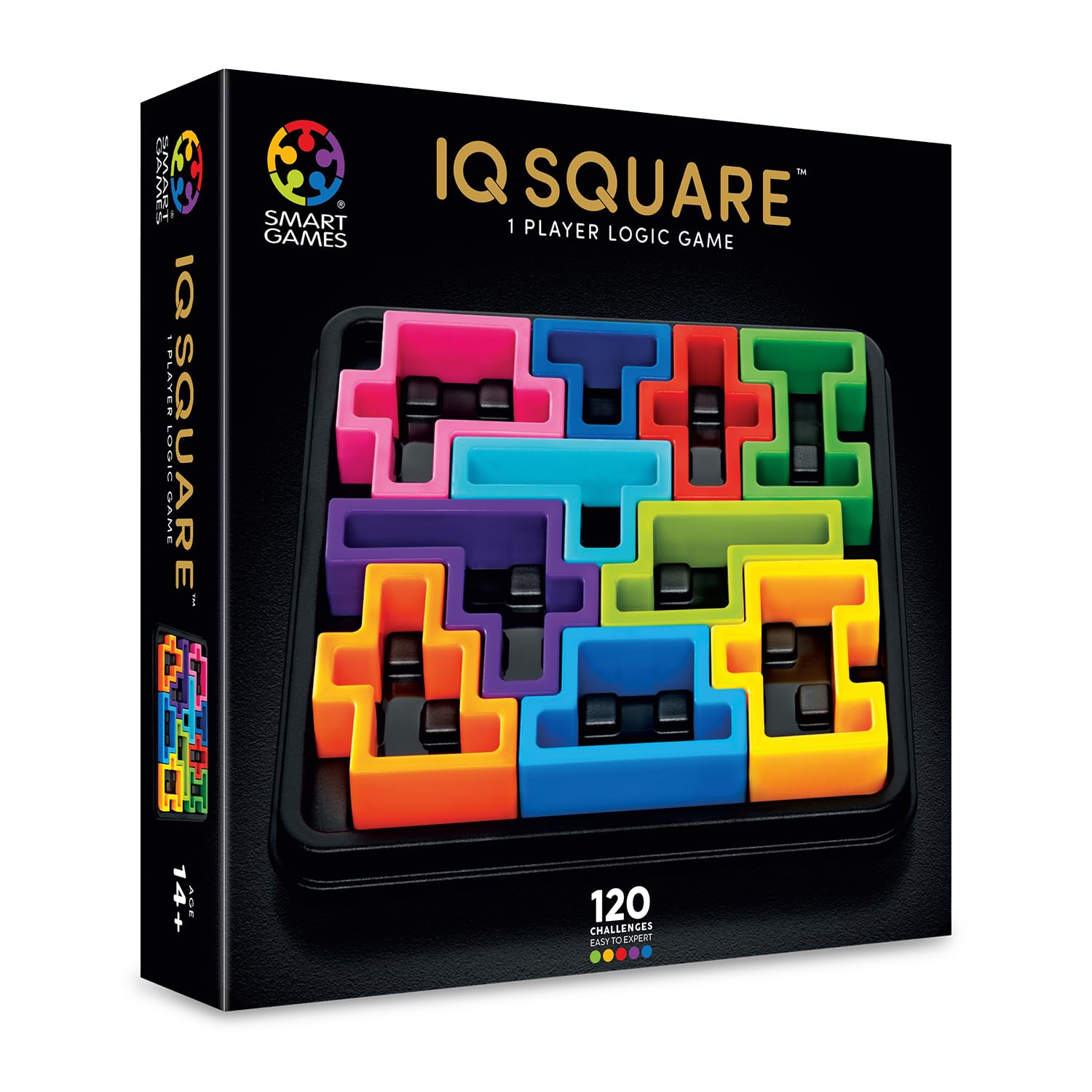 SmartGames - IQ Deluxe Square, Puzzle Game with 120 Challenges, Ages 14+