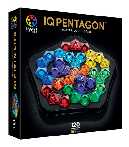 SmartGames - IQ Deluxe Pentagon, Puzzle Game with 120 Challenges, Ages 14+