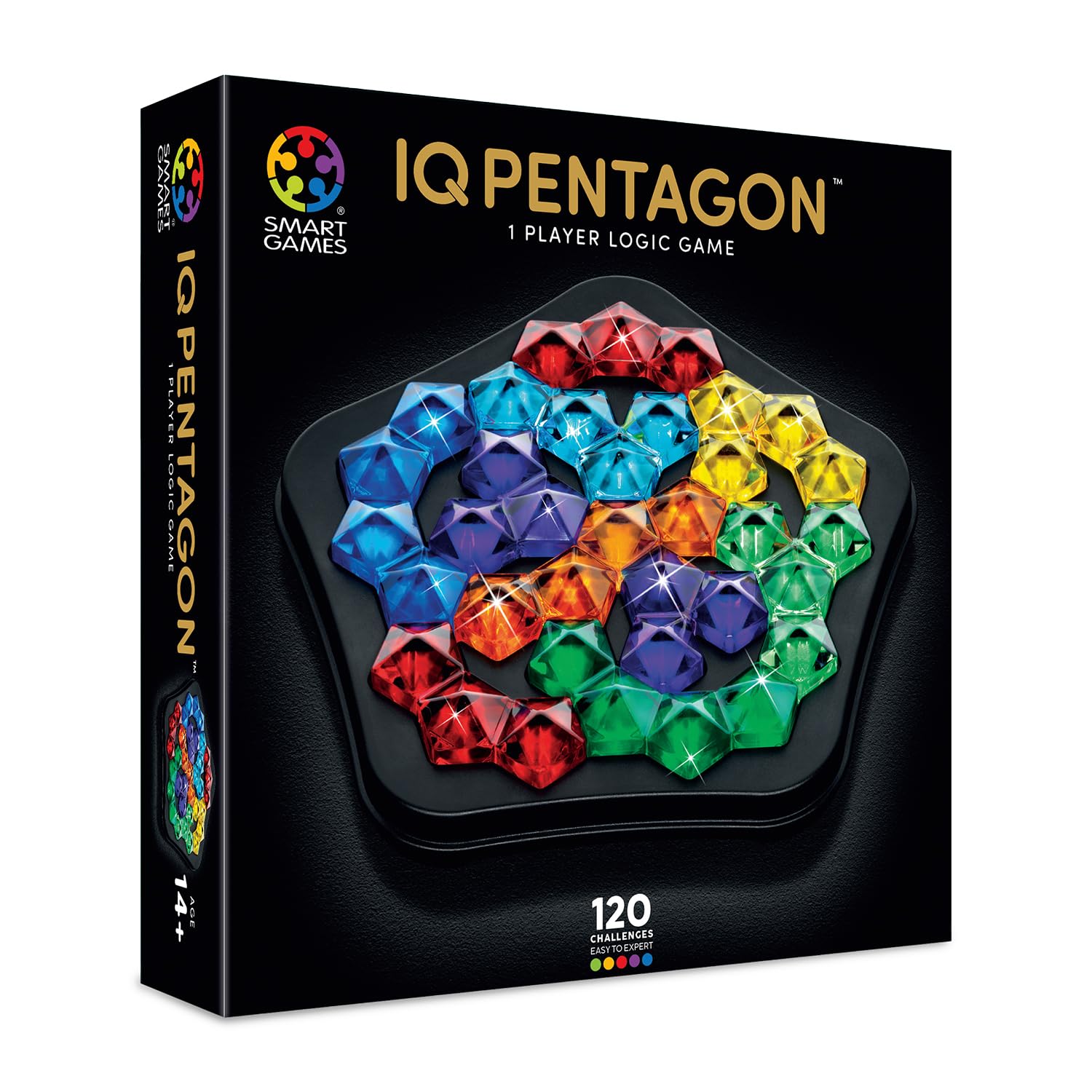 SmartGames - IQ Deluxe Pentagon, Puzzle Game with 120 Challenges, Ages 14+