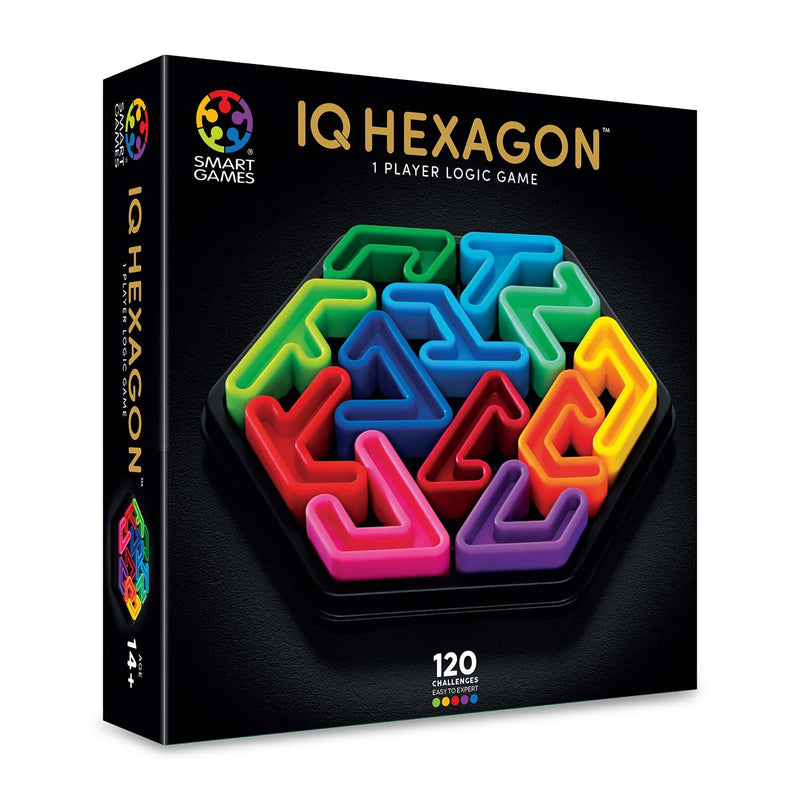 SmartGames - IQ Deluxe Hexagon, Puzzle Game with 120 Challenges, Ages 14+