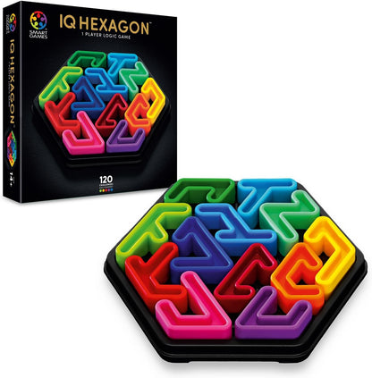 SmartGames - IQ Deluxe Hexagon, Puzzle Game with 120 Challenges, Ages 14+