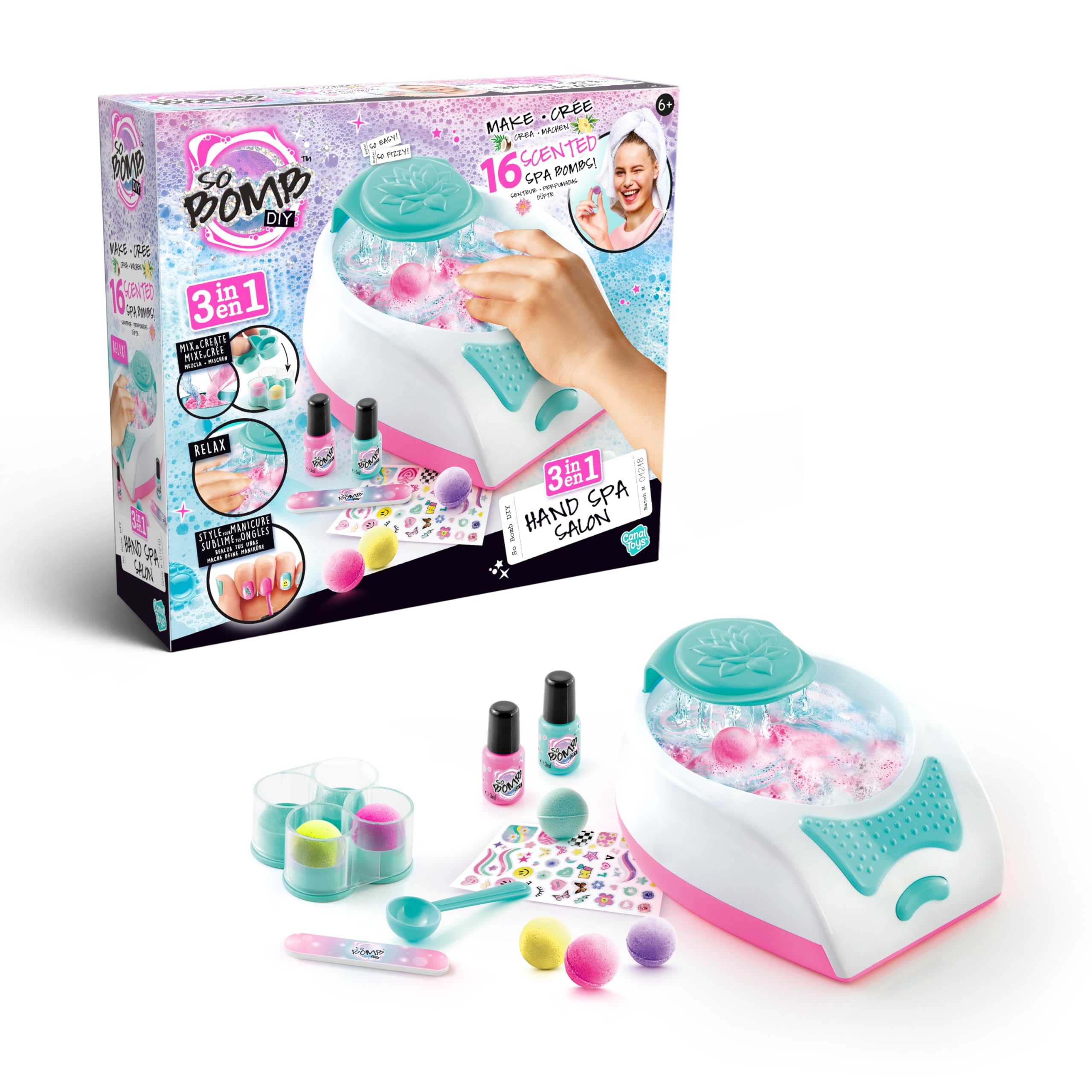 So Bomb DIY Hand Spa & Nail Salon, Make Your Own Bath Bombs, Create a Real Spa Experience at Home! Real Bubbling Hand Bath, So Relaxing!