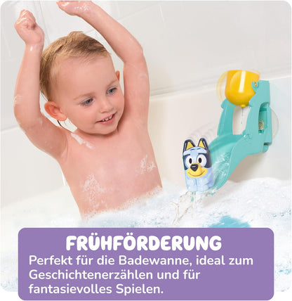 Toomies Blueys Wasserrutsche, Badespielzeug für Kleinkinder, Wasserspaß mit Drehaugen, Fördert Feinmotorik, Mit Saugnäpfen, Ab 18 Monaten