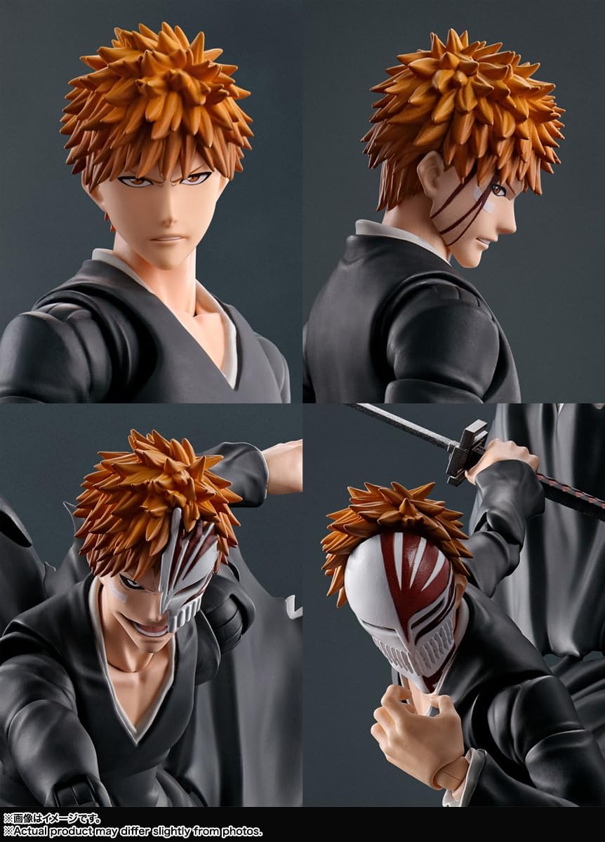 TAMASHII Nations S.H. Figuarts Bleach Kurosaki Ichigo Tsuki Fang Tsuki Tsuki Tenju, ca. 155 mm, PVC e ABS, action figure preverniciate