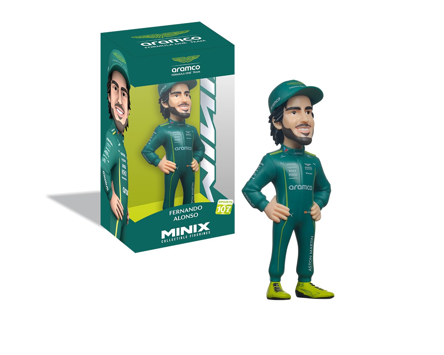 MINIX - Sports #107 - Aston Martin - Fernando Alonso - Sammelfigur 12 cm