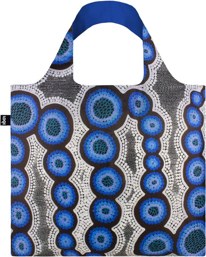 LOQI Kirsten Nangala Egan - Water Dreaming Blue Recycled Bag