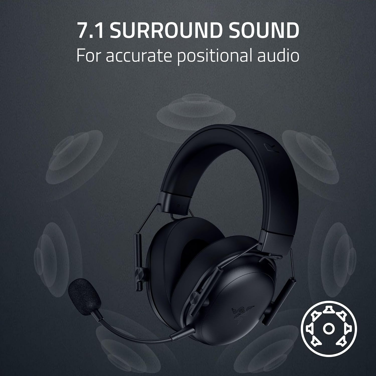Razer BlackShark V3 X HyperSpeed - Wireless e-sports headset - Ultra lightweight 270g - TriForce 50mm driver - Detachable Microphone - Surround sound - HyperSpeed 2,4Ghz & Bluetooth - PC/Mac | Black