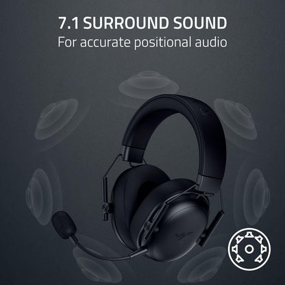 Razer BlackShark V3 X HyperSpeed - Wireless e-sports headset - Ultra lightweight 270g - TriForce 50mm driver - Detachable Microphone - Surround sound - HyperSpeed 2,4Ghz & Bluetooth - PC/Mac | Black