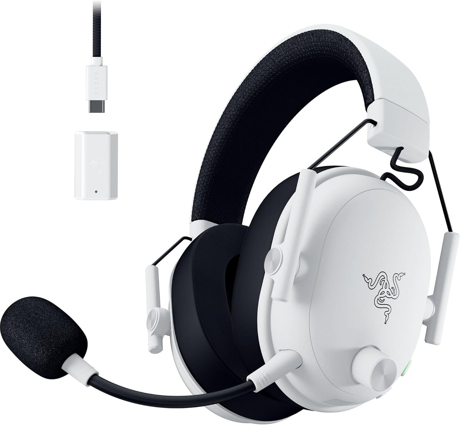 Razer BlackShark V3 - Wireless e-sports Headset - TriForce 50mm Drivers - Detachable broadband Microphone - THX Spatial Audio - Wireless 2,4 GHz & Bluetooth - FPS profiles - PC/Mac | White