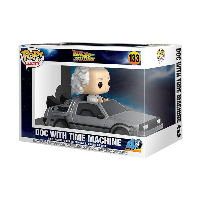Funko Pop! Rides Deluxe: Back to The Future – Doc mit Time Machine - Dr. Emmett Brown- Vinyl-Sammelfigur - Geschenkidee - Offizielle Handelswaren - Spielzeug Für Kinder und Erwachsene