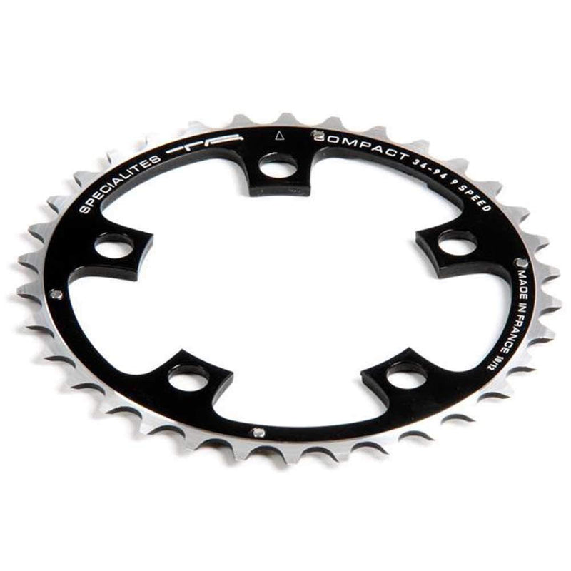 ATAT-1 Spécialités TA Compact 94pcd 5 Arm 9 Speed Chainring, Black, Outer 42T