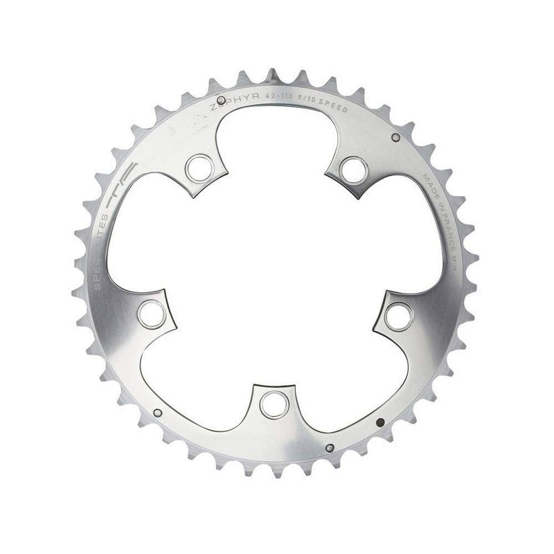 Spécialités TA Zephyr Compact 5-Arm 110pcd 9/10 Speed Chainring, Outer 42t, Silver