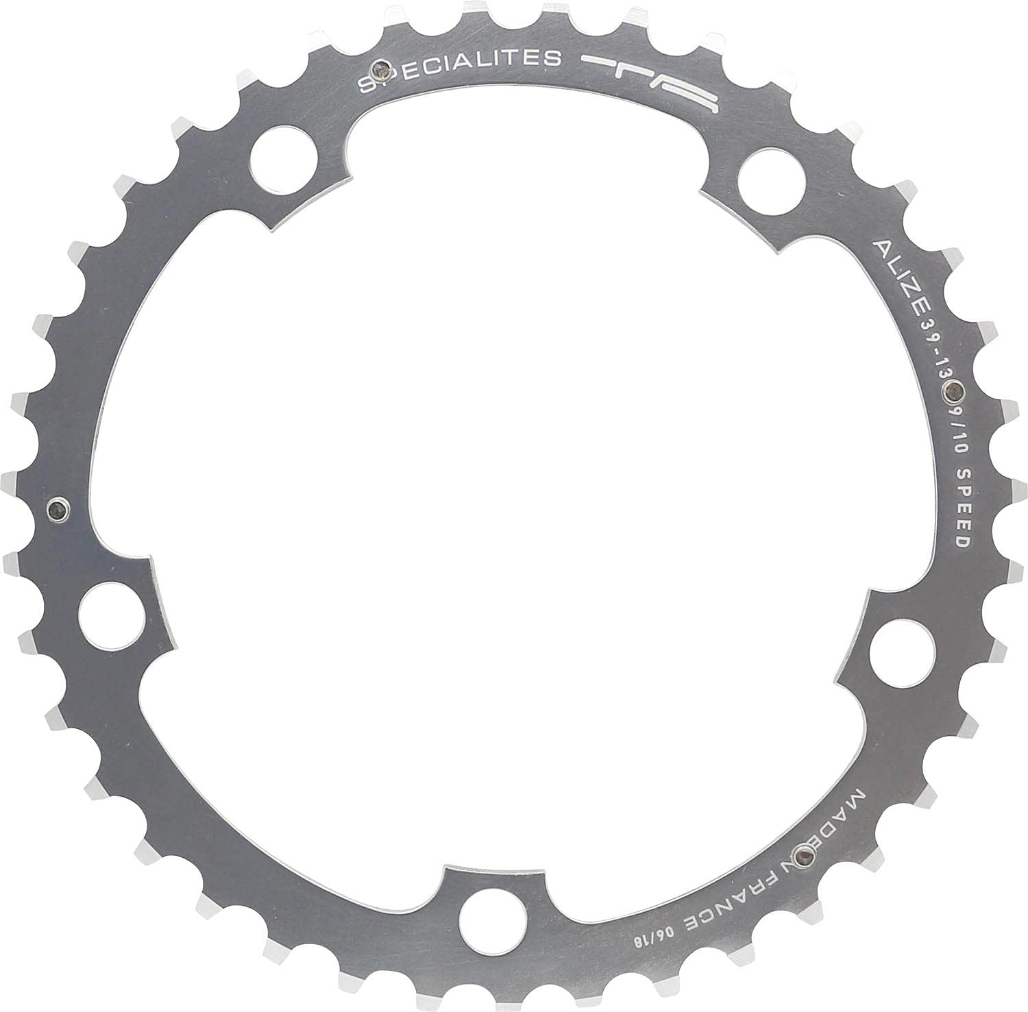 AT Spécialités TA Alize 130 PCD, 9/10 Speed Chainring, Silver, 42T Middle