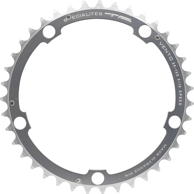 Spécialités TA Vento 135pcd Campagnolo 9/10 Speed Chainring, Silver, 39T Middle