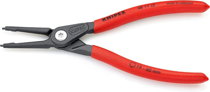 Knipex Precision Circlip Pliers for internal circlips in bore holes grey atramentized, with non-slip plastic coating 180 mm 48 11 J2