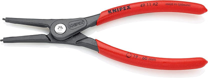Knipex Precision Circlip Pliers for external circlips on shafts grey atramentized, with non-slip plastic coating 180 mm 49 11 A2
