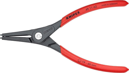 Knipex Precision Circlip Pliers for external circlips on shafts grey atramentized, with non-slip plastic coating 180 mm 49 11 A2