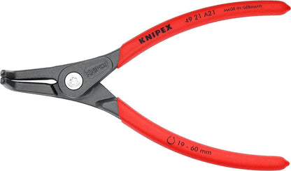 Knipex Precision Circlip Pliers for external circlips on shafts grey atramentized, with non-slip plastic coating 165 mm 49 21 A21
