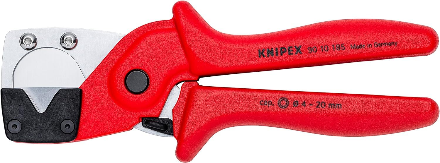 KNIPEX Pipe cutter for multilayer and pneumatic hoses glass fibre reinforced plastic handles 4 - 20 mm 90 10 185