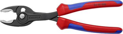 Knipex TwinGrip Slip Joint Pliers black atramentized, with multi-component grips 200 mm 82 02 200 & Electronic Super Knips® burnished, with multi-component grips 125 mm 78 61 125
