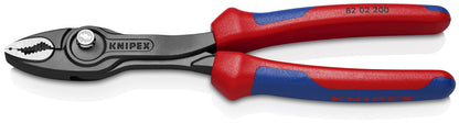 Knipex TwinGrip Slip Joint Pliers black atramentized, with multi-component grips 200 mm 82 02 200 & Electronic Super Knips® burnished, with multi-component grips 125 mm 78 61 125