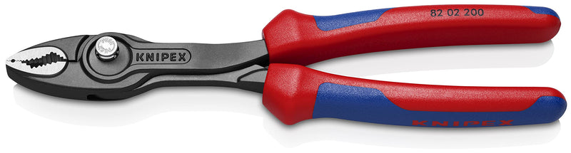 Knipex TwinGrip Slip Joint Pliers black atramentized, with multi-component grips 200 mm 82 02 200 & Electronic Super Knips® burnished, with multi-component grips 125 mm 78 61 125