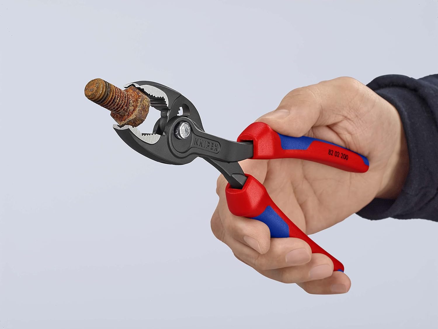 Knipex TwinGrip Slip Joint Pliers black atramentized, with multi-component grips 200 mm 82 02 200 & Electronic Super Knips® burnished, with multi-component grips 125 mm 78 61 125