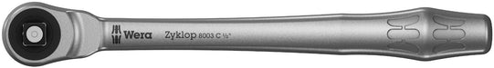 Wera 05004063001 8003 C Zyklop Metal-Knarre mit Durchsteckvierkant mit 1/2Zoll-Antrieb , 1/2 Zoll x 281 mm