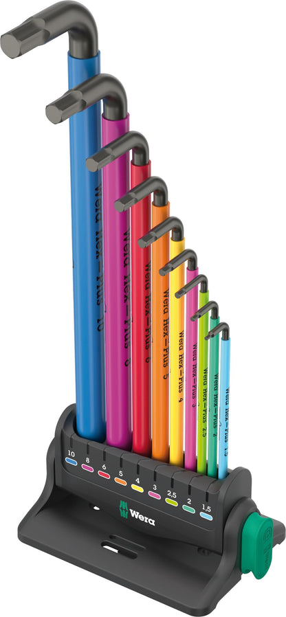 Wera 950/9 Hex-Plus Multicolour 3, L-Key Set, Metric, BlackLaser - 05133165001