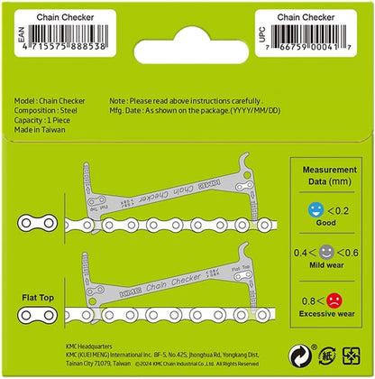 KMC Easy Chain Checker Chain Wear Indicator Tool, Universal, Silver