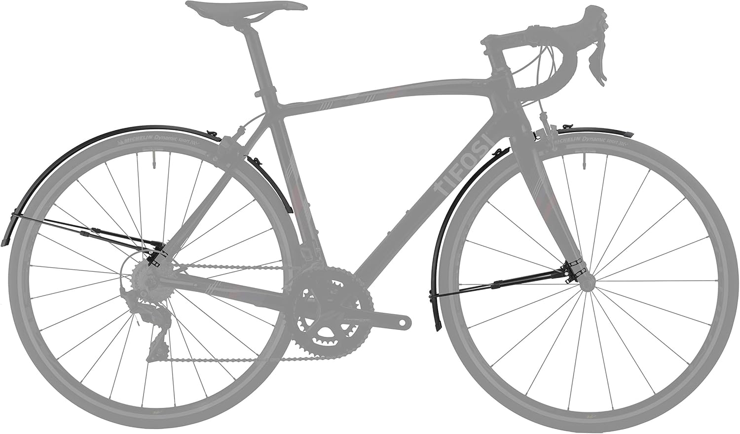 Flinger Unisex's Race Pro Road Bike Mudguard Set, Black, 700x18-32c
