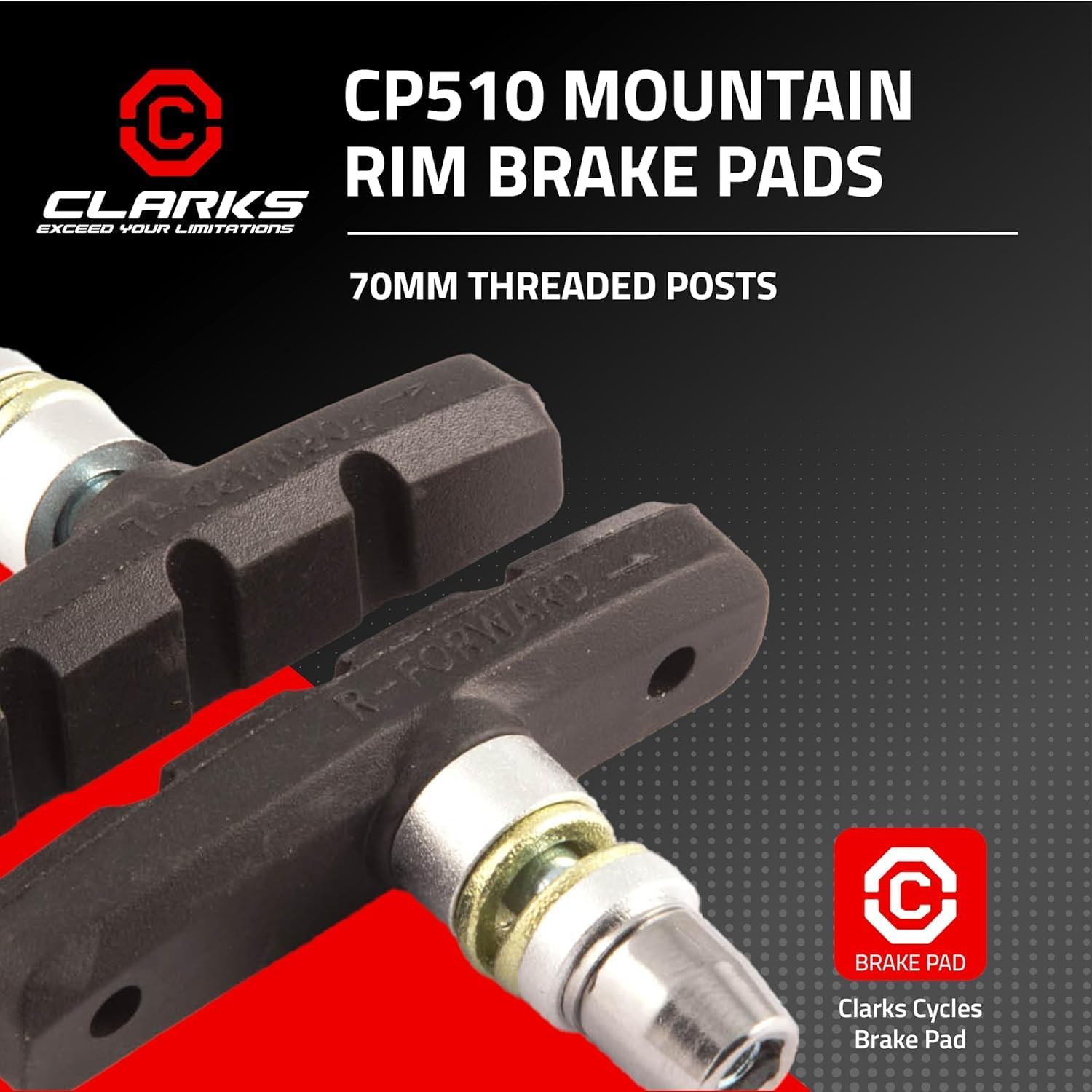 Clarks MTB/Hybrid V-Type and Cantilever Brake Pads - Compatible with Mountain & Hybrid Bikes Ideal for All Weathers