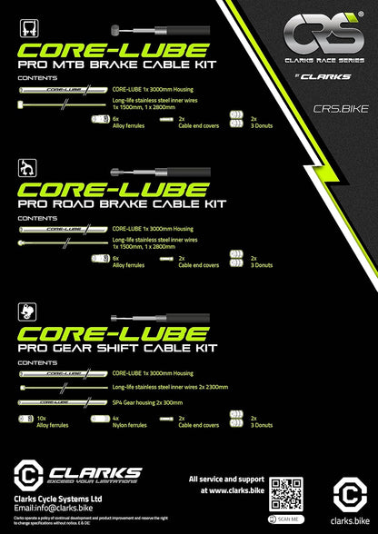 Clarks Cycle Systems L B-SS-KIT-1 CRS Core-Lube MTB Brake Cable, Black