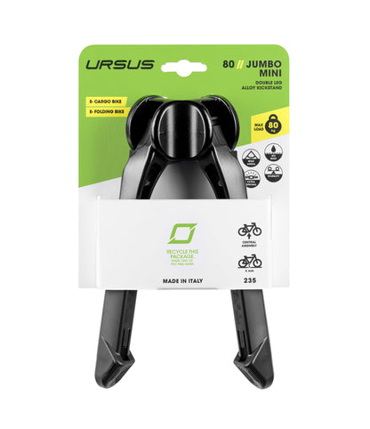 Ursus Jumbo Evo Mini Double Leg Béquille Unisexe, Noir, 50,8 cm (20"