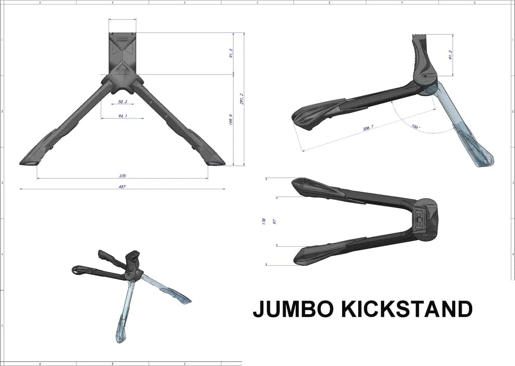 Ursus Jumbo 80 Double Leg Stand 300 mm with Plate and Screw Black Black One Size