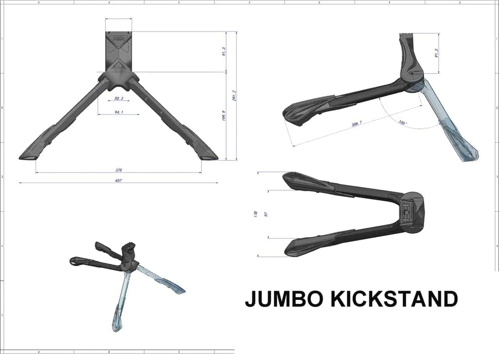 Ursus Jumbo 28 Double Leg Stand 300 mm with Plate and Screw Black