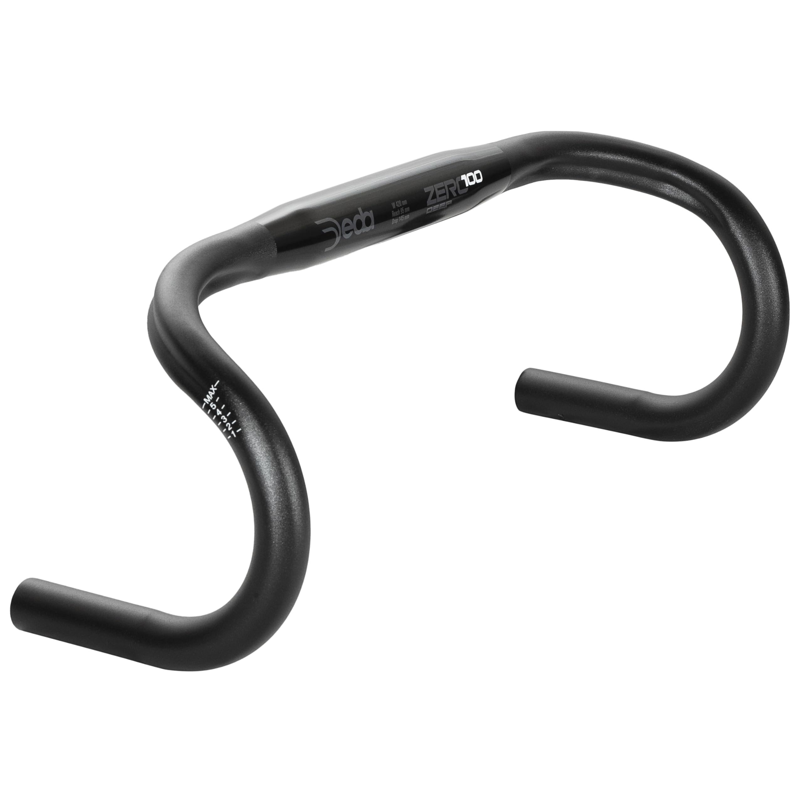 Deda Elementi Zero100 Handlebars, Black On Black (BoB), Deep Drop, 44cm