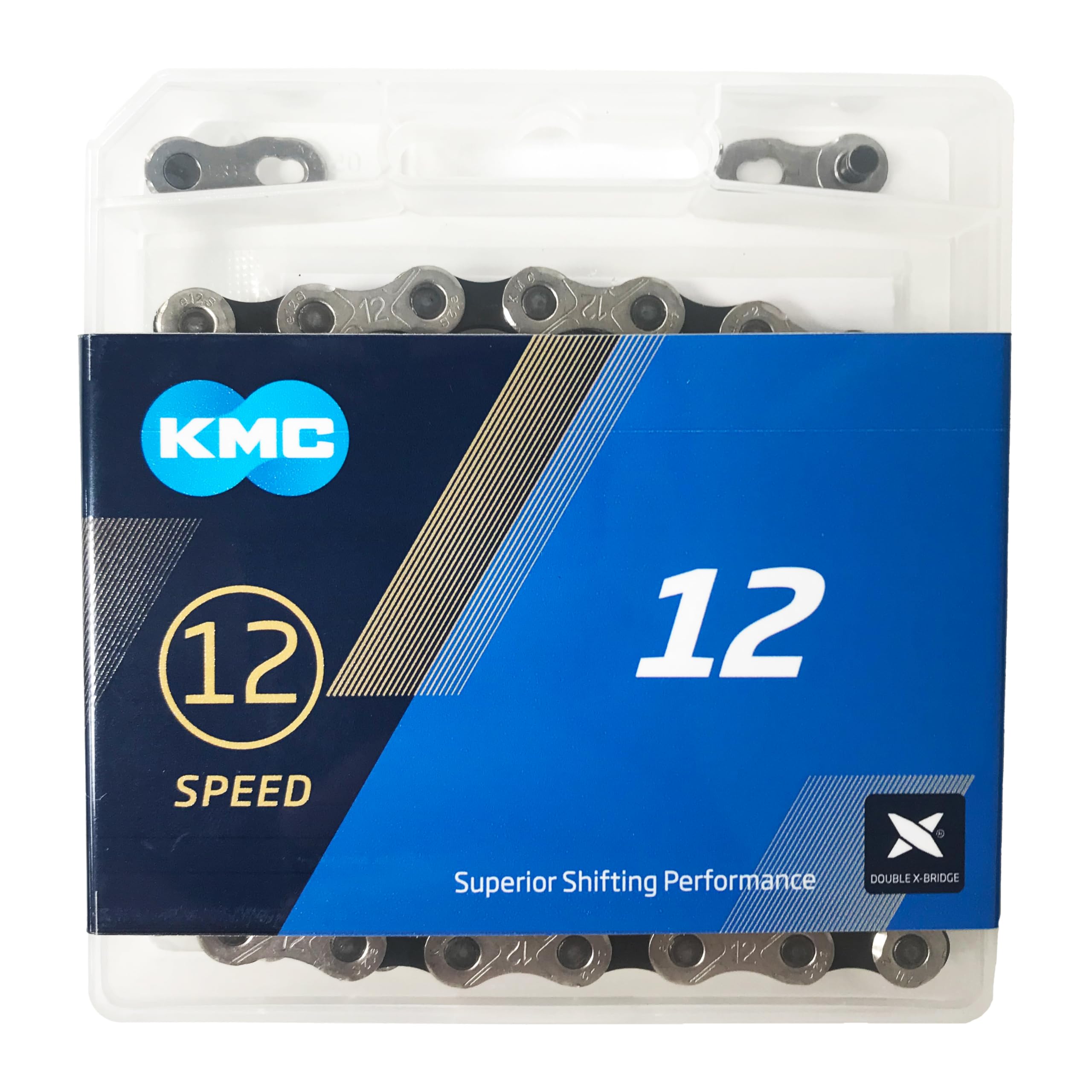 KMC 12 Speed eBike Chain, 128 Link, Black/Silver