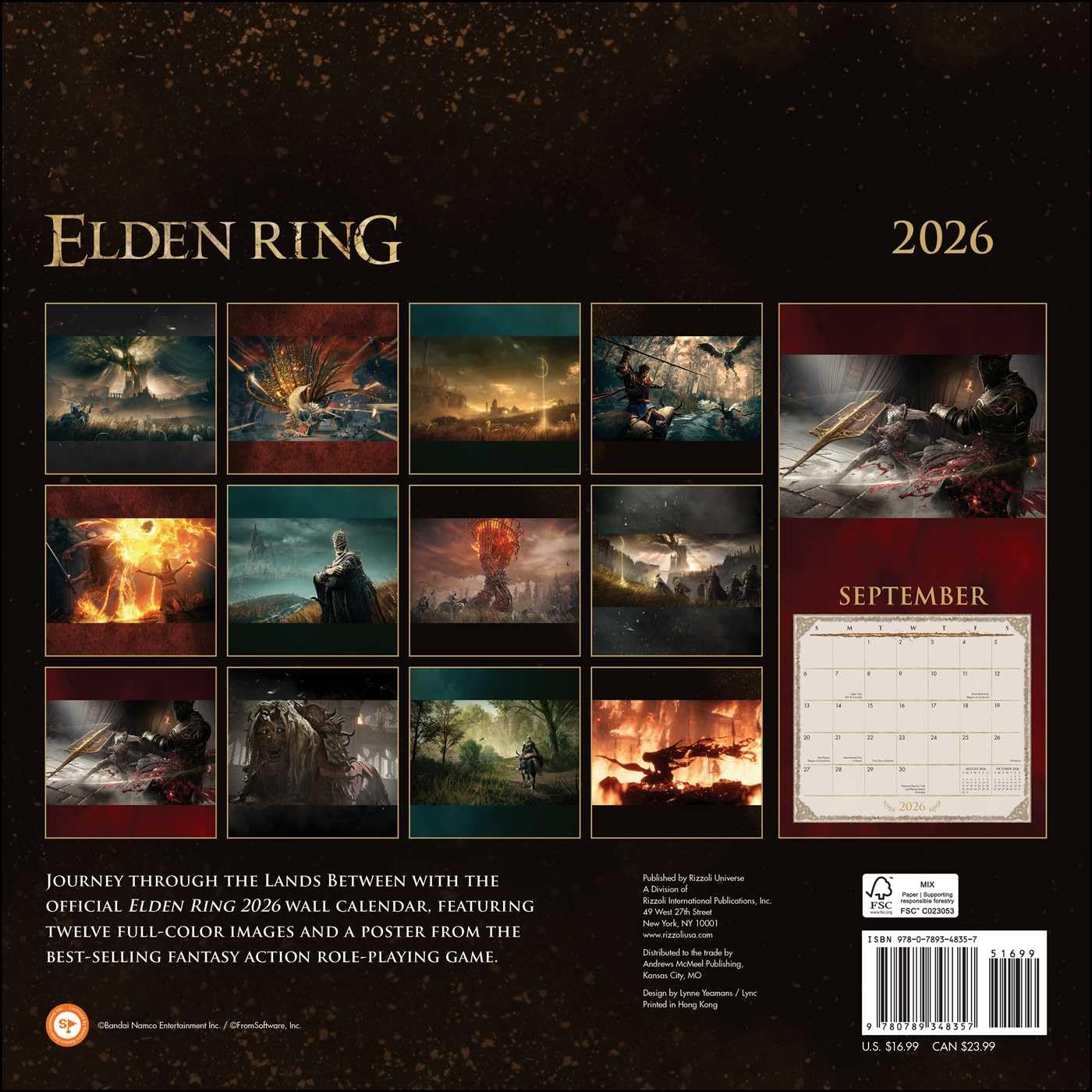 ELDEN RING: Shadow of the Erdtree 2026 Wall Calendar: (Includes Full-Color Poster