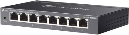 TP-Link ES208G 8 Port Gigabit Network Switch, Omada Ethernet Switch, Ethernet Splitter, Metal Case, Easy Cloud Managment, Silent operation, Energy Saving, Plug & Play, Desktop/Wall Mounting