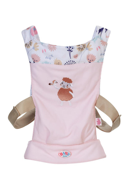 BABY born Baby Carrier, doll carrier for kids with 2 viewing directions and adjustable strap in pink and gray, suitable for 36cm and 43cm dolls