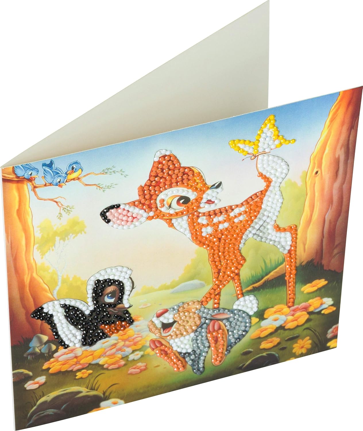 Bambi and Friends 18x18cm Crystal Art Card