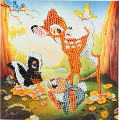 Bambi and Friends 18x18cm Crystal Art Card