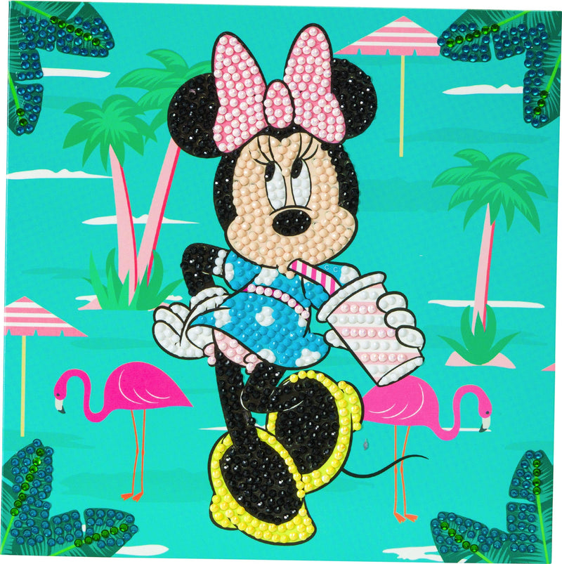 Minnie on Holiday 18x18cm Crystal Art Card