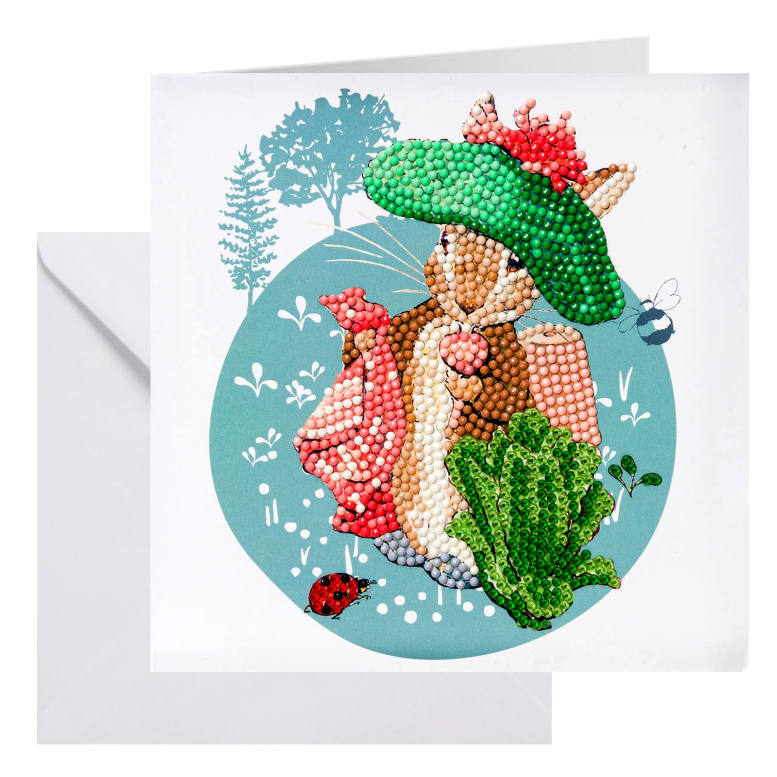 Benjamin Bunny 18x18cm Crystal Art Card