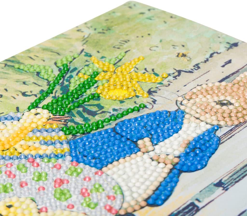 Peter Rabbit and Chicks 18x18cm Crystal Art Card