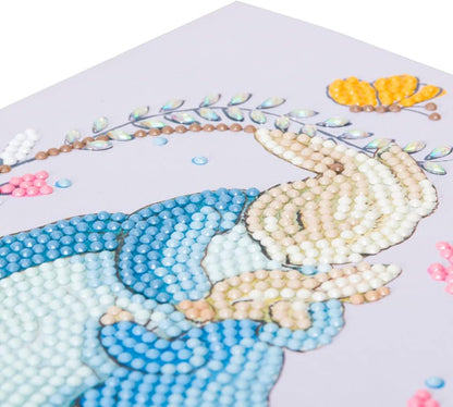 Peter Rabbit and Mum 18x18cm Crystal Art Card